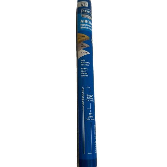 CENTURY DRILL & TOOL Aircraft 1/2" HSS Black Oxide Finish Drill Bit 33632 - Picture 2 of 4